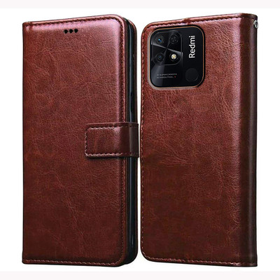 Casotec Flip Cover for Mi Redmi 10 Power 4G(Brown, Pack of: 1)