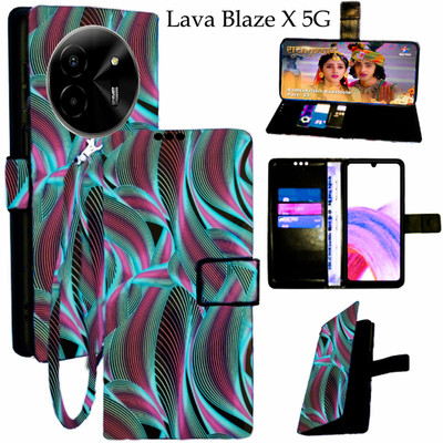 Mxkart Flip Cover for Lava Blaze X 5G(Blue, Pack of: 1)