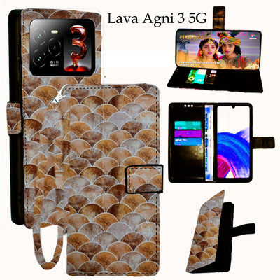 Mxkart Flip Cover for Lava Agni 3 5G(Yellow, Pack of: 1)