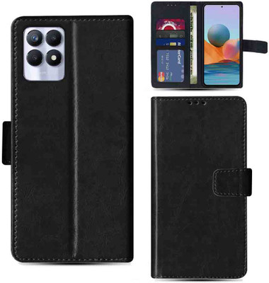 Kalua Mall Flip Cover for Realme 8i pouch cover | Realme RMX3151 pouch cover | Black(Black, Magnetic Case, Pack of: 1)