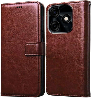 Juberous Flip Cover for Tecno Spark 10C, Tecno Spark 10, Tecno Spark 10 4G, Infinix Hot 30i(Brown, Cases with Holder, Pack of: 1)