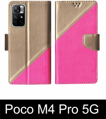 korumacase Flip Cover for Poco M4 Pro 5G Multicolor(Pink, Shock Proof, Pack of: 1)