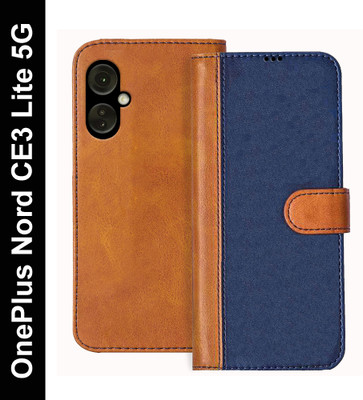 Flipkart SmartBuy Flip Cover for OnePlus Nord CE 3 Lite 5G(Blue, Brown, Dual Protection, Pack of: 1)