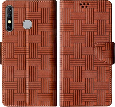 SBMS Flip Cover for Infinix Hot 8(Brown, Shock Proof, Pack of: 1)