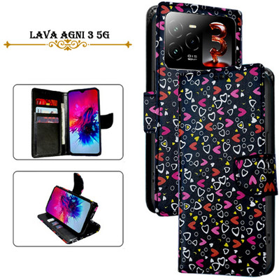 PARGO Flip Cover for Lava Agni 3 5G(Black, Pack of: 1)