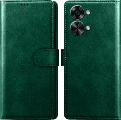 Roxel Flip Cover for Oneplus Nord 2T 5G |Vegan PU Leather |Foldable Stand & Pocket |Magnetic Closure(Green, Dual Protection, Pack of: 1)