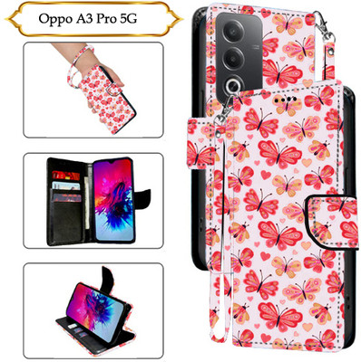 SALGO Flip Cover for Oppo A3 Pro 5G(Red, Pack of: 1)