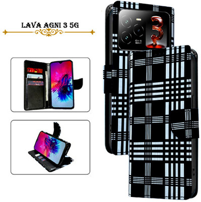 Asmart Flip Cover for Lava Agni 3 5G(Black, Pack of: 1)