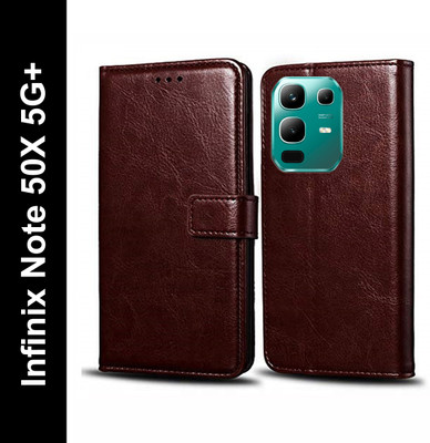Cockcrow Flip Cover for Infinix Note 50X 5G+(Brown, Shock Proof, Pack of: 1)