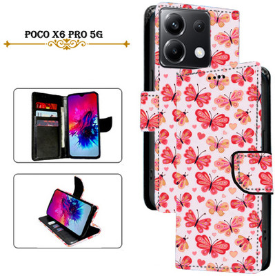 PARGO Flip Cover for Poco X6 Pro 5G(Red, Pack of: 1)