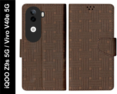 SBMS Flip Cover for iQOO Z9s 5G / Vivo V40e 5G Back Cover Case with Magnatic Closure(Brown, Shock Proof, Pack of: 1)