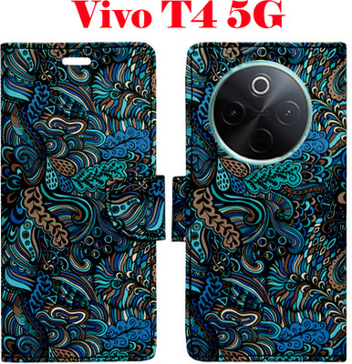 Realgo Flip Cover for Vivo T4 5G(Blue, Pack of: 1)