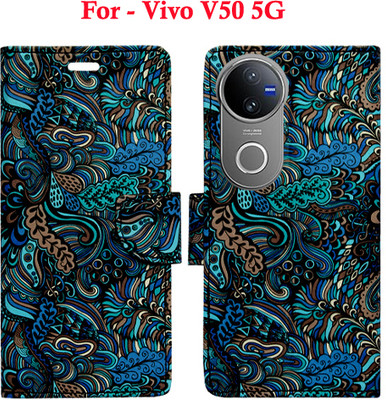 Toklot Flip Cover for Vivo V50 5G(Blue, Pack of: 1)