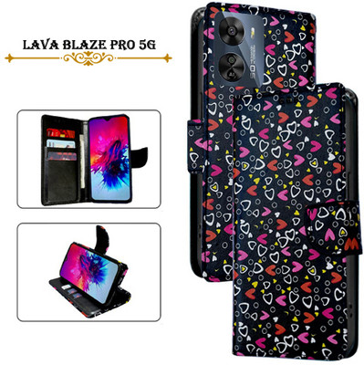 Cutemart Flip Cover for Lava Blaze Pro 5G(Black, Pack of: 1)