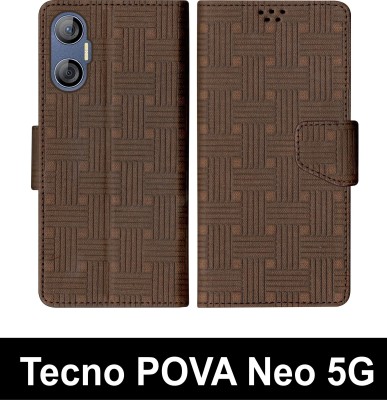 Telecase Flip Cover for Tecno POVA Neo 5G(Brown, Shock Proof, Pack of: 1)