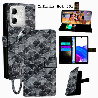Mxkart Flip Cover for Infinix Hot 50i(Black, Pack of: 1)