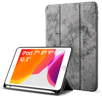 Robustrion Flip Cover for Apple iPad 9th Gen 10.2 inch(Grey, Magnetic Case)