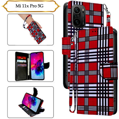 SALGO Flip Cover for Mi 11x Pro 5G(Red, Pack of: 1)