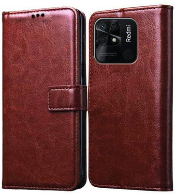 Krumholz Flip Cover for Redmi 10, Redmi 10 Power(Brown, Dual Protection, Pack of: 1)