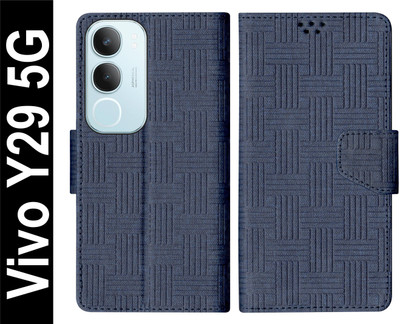 SBMS Flip Cover for Vivo Y29 5G Back Cover Case with Magnatic Closure(Blue, Shock Proof, Pack of: 1)