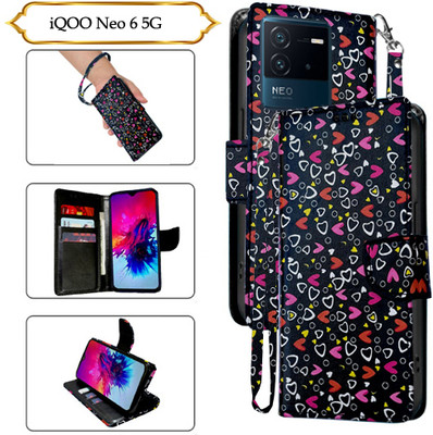 Asmart Flip Cover for IQoo Neo 6 5G(Black, Pack of: 1)