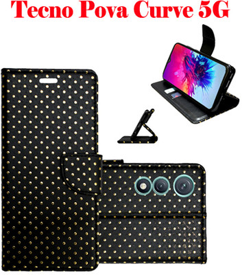 Realgo Flip Cover for Tecno Pova Curve 5G(Black, Pack of: 1)