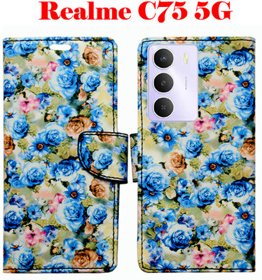 SHANNO Flip Cover for realme C75 5G(Blue, Pack of: 1)