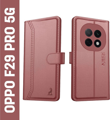 AIBEX Flip Cover for Oppo F29 Pro 5G|Premium Leather Finish | Magnetic Closure | Kickstand Feature | Shockproof(Brown, Magnetic Case, Pack of: 1)