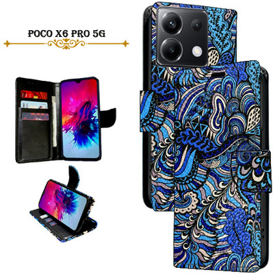 PARGO Flip Cover for Poco X6 Pro 5G(Blue, Pack of: 1)
