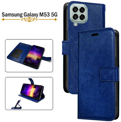 Asmart Flip Cover for Samsung Galaxy M53 5G(Blue, Pack of: 1)