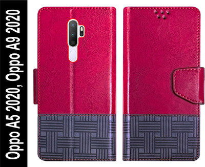 Telecase Flip Cover for Oppo A5 2020 / Oppo A9 2020 Back Cover Case with Magnatic Closure(Red, Shock Proof, Pack of: 1)