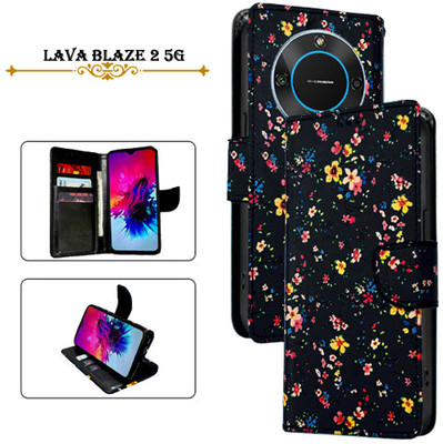 Hpa Flip Cover for Lava Blaze 2 5G(Black, Pack of: 1)