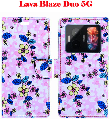 Mxkart Flip Cover for Lava Blaze Duo 5G(Pink, Pack of: 1)