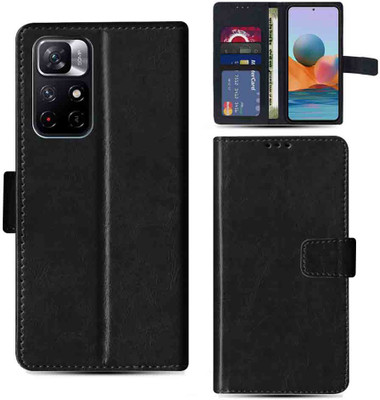 Kalua Mall Flip Cover for Redmi Note 11T 5G pouch cover | Redmi 21091116AI pouch cover | Black(Black, Magnetic Case, Pack of: 1)