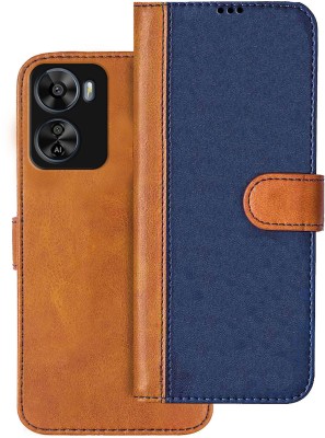Knotyy Flip Cover for LAVA Blaze Pro 5G(Blue, Brown, Dual Protection, Pack of: 1)