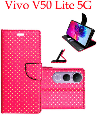 Toklot Flip Cover for Vivo V50 Lite 5G(Pink, Pack of: 1)