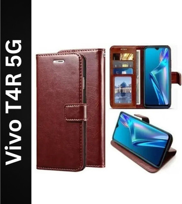 Aarnov Flip Cover for vivo T4R 5G,V2518(Brown, Pack of: 1)