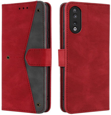 GoPerfect Flip Cover for Honor 90 5G(Red, Grip Case, Pack of: 1)
