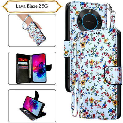 Cutemart Flip Cover for Lava Blaze 2 5G(White, Pack of: 1)