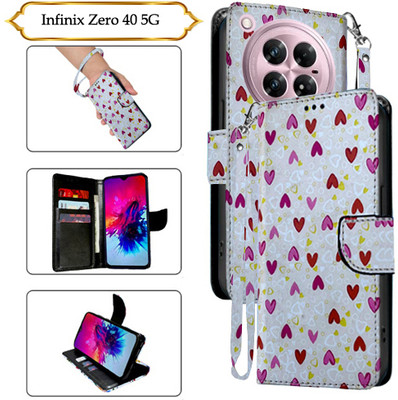 Cutemart Flip Cover for Infinix Zero 40 5G(White, Pack of: 1)