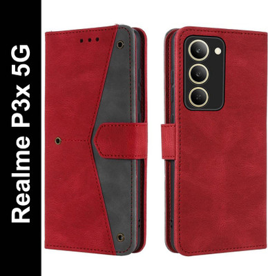 Openbuy Flip Cover for Realme P3x 5G, Realme Narzo 80x 5G(Red, Magnetic Case, Pack of: 1)