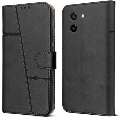 spaziogold Flip Cover for Vivo T3X 5G(Premium Leather Material | Built-in Stand | Card Slots and Wallet)(Black, Dual Protection, Pack of: 1)