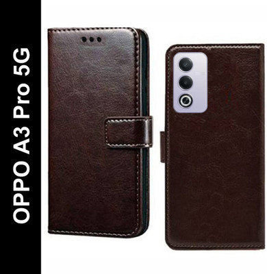 Wynhard Flip Cover for OPPO A3 Pro 5G(Brown, Grip Case, Pack of: 1)