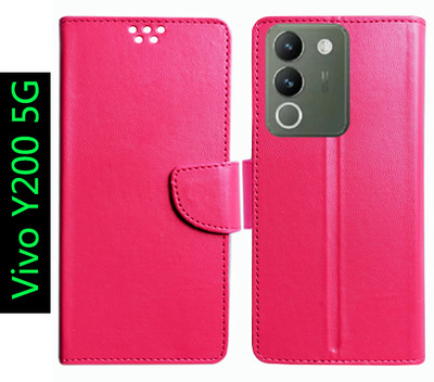 Toklot Flip Cover for Vivo Y200 5G(Pink, Pack of: 1)