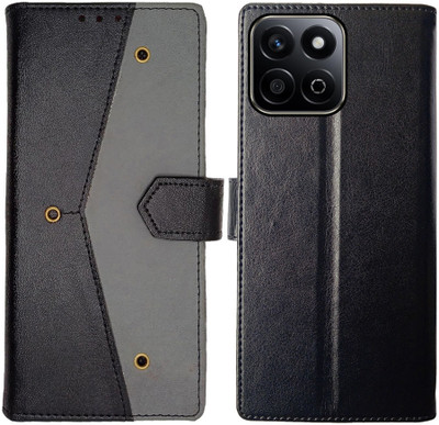 Manobal Flip Cover for Honor X7c 5G(Black, Camera Bump Protector, Pack of: 1)