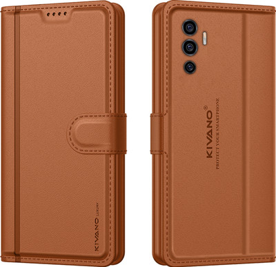 KIVANO LUXE Flip Cover for Vivo Y75 4G / Vivo V23e(Brown, Magnetic Case, Pack of: 1)