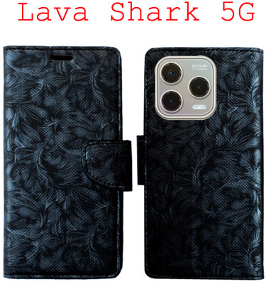 SHANNO Flip Cover for Lava Shark 5G(Black, Pack of: 1)