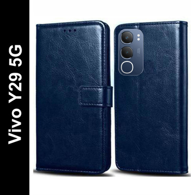 Wynhard Flip Cover for Vivo Y29 5G(Blue, Grip Case, Pack of: 1)