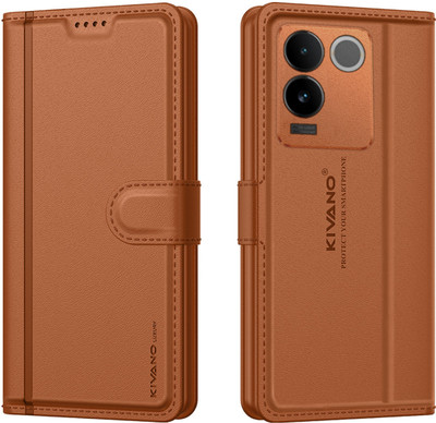 KIVANO LUXE Flip Cover for Vivo T2 Pro 5G / IQOO Z7 Pro 5G(Brown, Magnetic Case, Pack of: 1)