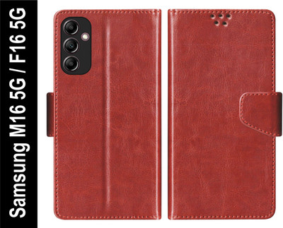 SBMS Flip Cover for Samsung Galaxy M16 5G / Samsung F16 5G Back Cover Case with Magnatic Closure(Brown, Shock Proof, Pack of: 1)